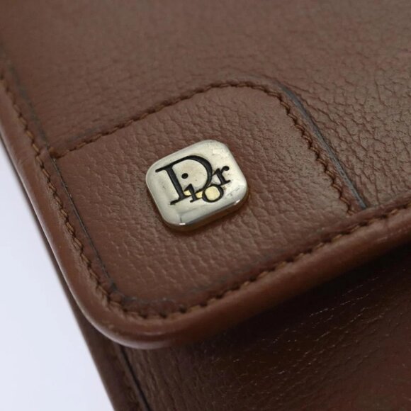 Christian Dior Chain Shoulder Bag Leather Brown Auth yk15370 - Picture 11 of 15